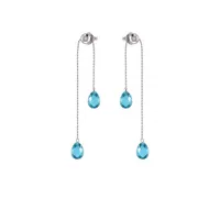 Sterling Silver Blue Topaz Adjustable Dangle Earrings