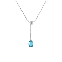 Sterling Silver Blue Topaz Adjustable Pendant