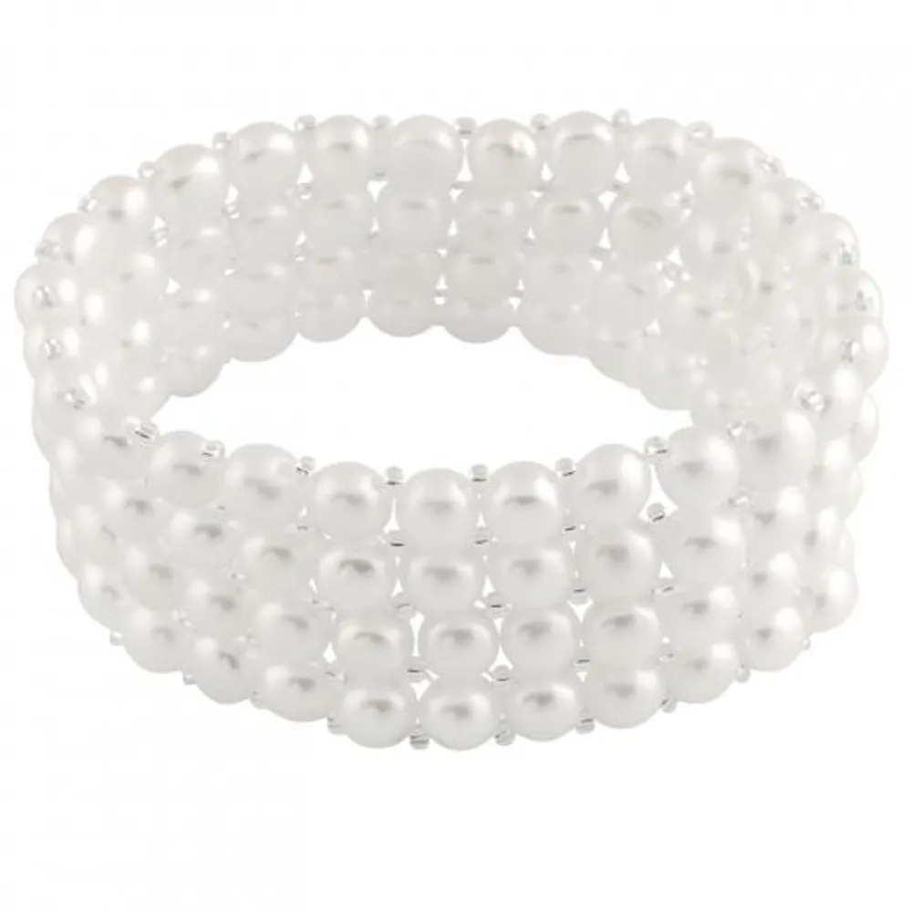 6-7mm Freshwater Pearl 4 Row Stretch Bracelet