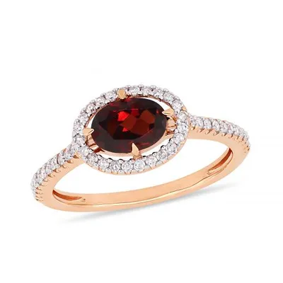 Julianna B 10K Rose Gold Garnet & Diamond Fashion Ring
