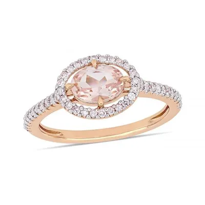 Julianna B 10K Rose Gold 0.23CTW Diamond & Morganite Fashion Ring