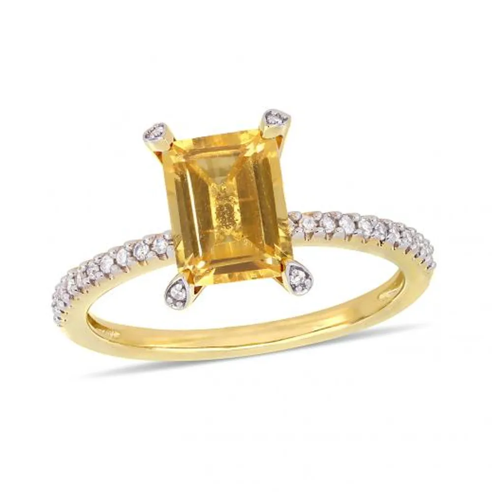 Julianna B 10K Yellow Gold 0.10CT Diamond & Citrine Fashion Ring