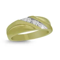 10K Two-Tone Gold 0.05CTW Men's Diamond Wedding Band