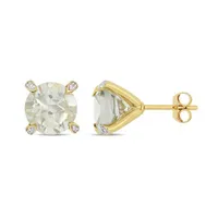 Julianna B 10K Yellow Gold Diamond & Green Quartz Earrings