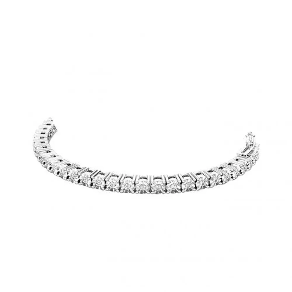 10K White Gold 1.00CTW Diamond Tennis Bracelet