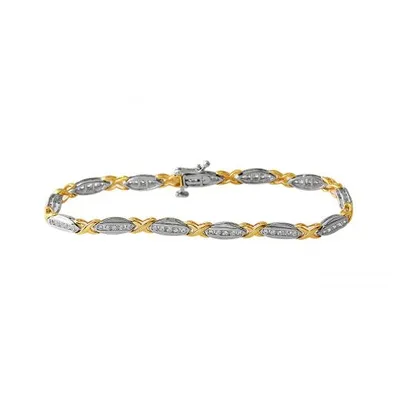 10K White & Yellow Gold 1.00CTW Diamond Tennis Bracelet