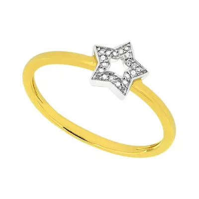 10K Yellow Gold Diamond Star Ring