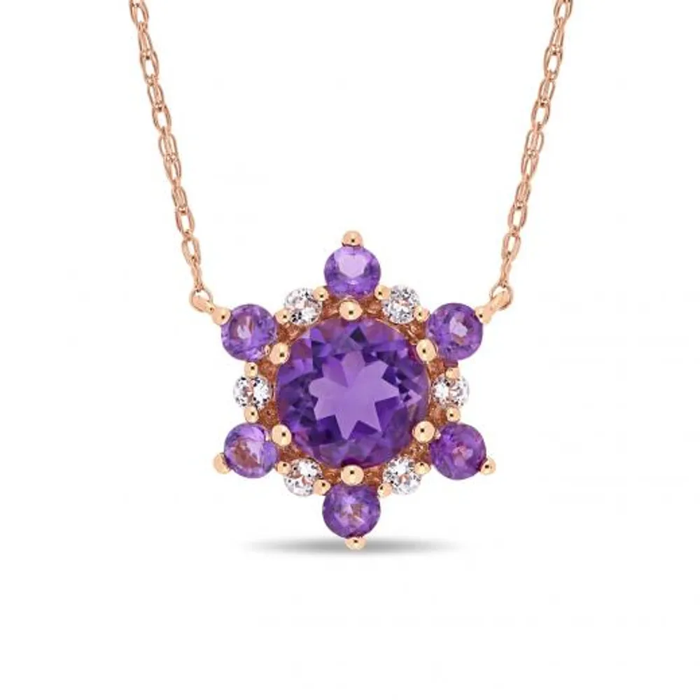 Julianna B 10K Rose Gold Amethyst & White Topaz Fashion Pendant