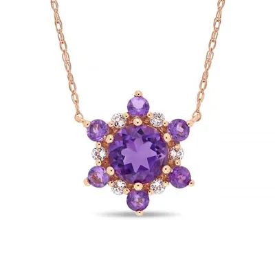 Julianna B 10K Rose Gold Amethyst & White Topaz Fashion Pendant