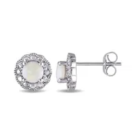 Julianna B 10K White Gold Opal Earrings