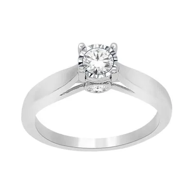 10K White Gold 0.50CTW Solitaire Ring
