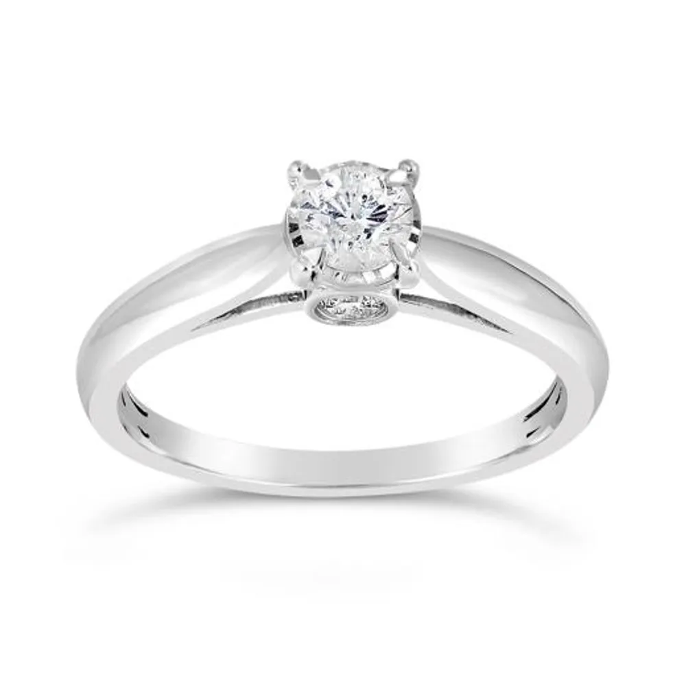 10K White Gold 0.50CTW Solitaire Ring