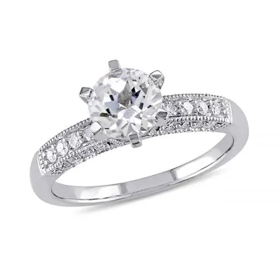 Julianna B 10K White Gold 0.24CTW Diamond & Created White Sapphire Ring