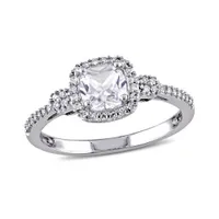 Julianna B 10K White Gold 0.16CT Diamond & Created White Sapphire Fashion Ring