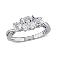 Julianna B 10K White Gold 0.04CT Diamond & Created White Sapphire Fashion Ring