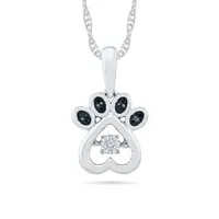 Sterling Silver Dancing Diamond Paw Pendant