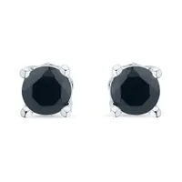 10K White Gold 0.95CTW Midnight Diamond Stud Earrings