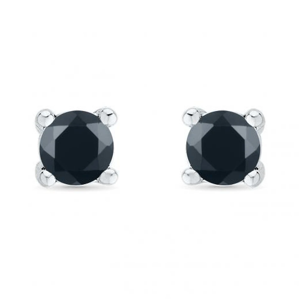 10K White Gold 0.45CTW Midnight Diamond Stud Earrings