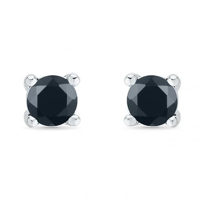 10K White Gold 0.45CTW Midnight Diamond Stud Earrings