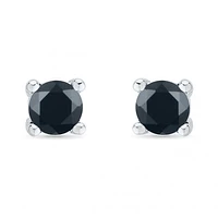 10K White Gold 0.45CTW Midnight Diamond Stud Earrings