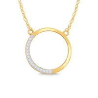 10K Yellow Gold Diamond Circle Necklace