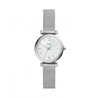 Fossil Women's Carlie Mini Silver Tone Stainless Steel Mesh Watch