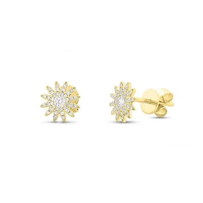 14K Yellow Gold 0.24CTW Diamond Stud Earrings