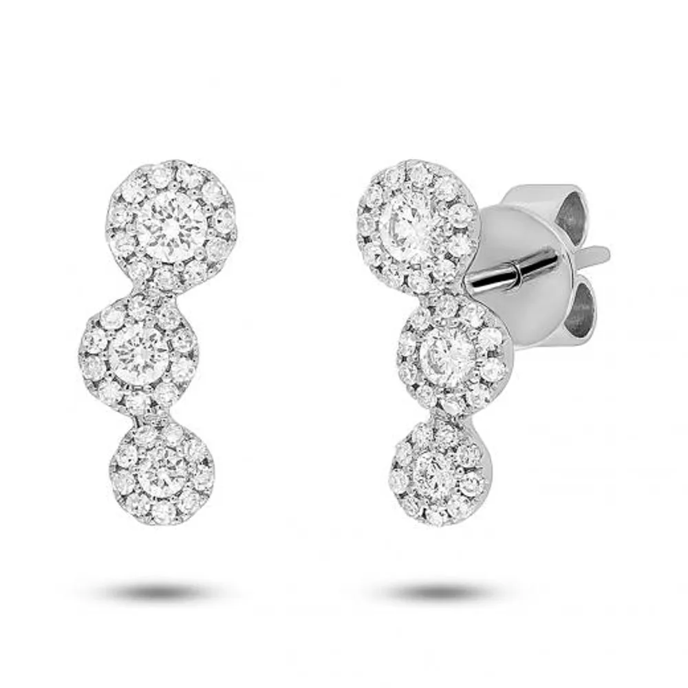 14K White Gold 0.36CTW Diamond Stud Earrings