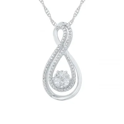 Sterling Silver Diamond Infinity Pendant