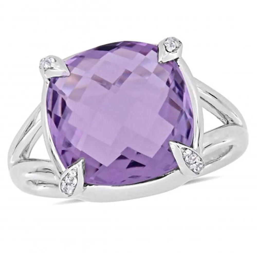 Julianna B Sterling Silver Amethyst & White Topaz Fashion Ring