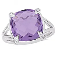 Julianna B Sterling Silver Amethyst & White Topaz Fashion Ring