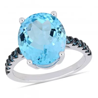 Julianna B Sterling Silver Sky Blue Topaz & London Blue Topaz Fashion Ring
