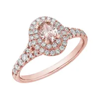 10K Rose Gold Morganite & 0.45CTW Diamond Bridal Ring