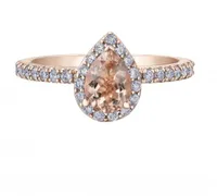 10K Rose Gold Morganite & 0.45CTW Diamond Bridal Ring