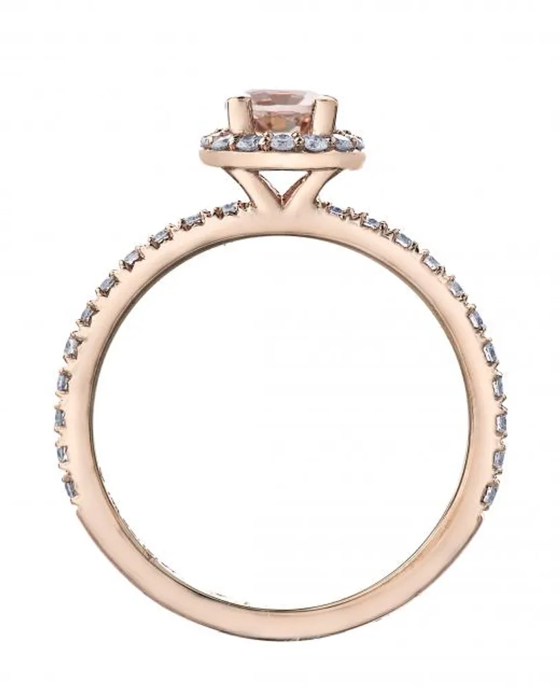 10K Rose Gold Morganite & 0.45CTW Diamond Bridal Ring