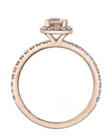 10K Rose Gold Morganite & 0.45CTW Diamond Bridal Ring