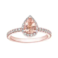 10K Rose Gold Morganite & 0.45CTW Diamond Bridal Ring