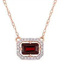 Julianna B 14K Rose Gold 0.10CTW Diamond & Garnet Necklace