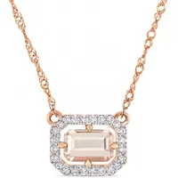 Julianna B 14K Rose Gold 0.10CTW Diamond & Morganite Necklace