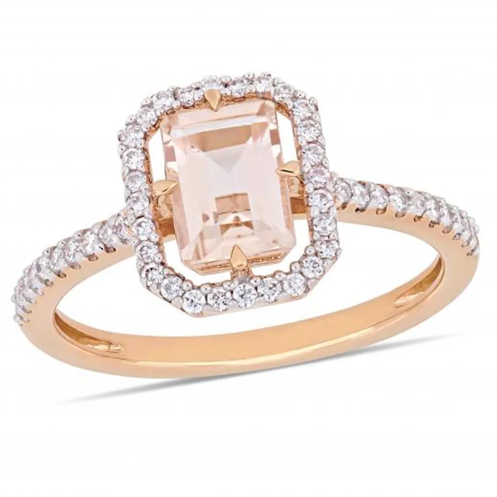 Julianna B 14K Rose Gold Morganite & Diamond Fashion Ring