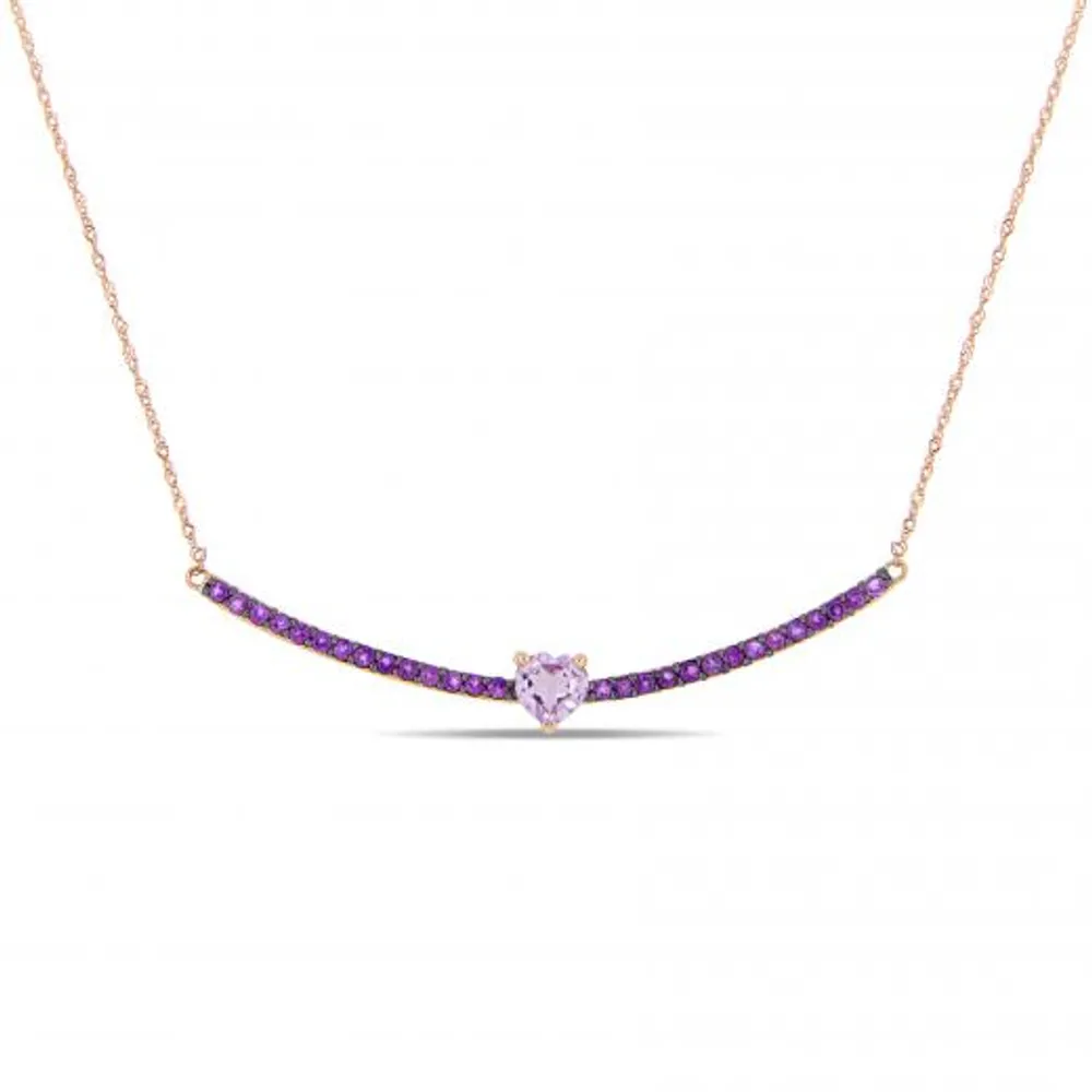 Julianna B 10K Rose Gold Rose De France Amethyst Necklace