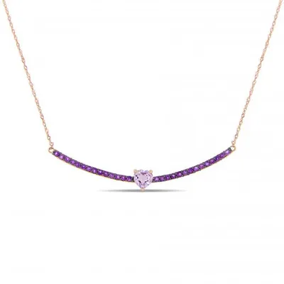 Julianna B 10K Rose Gold Rose De France Amethyst Necklace