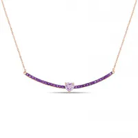 Julianna B 10K Rose Gold Rose De France Amethyst Necklace