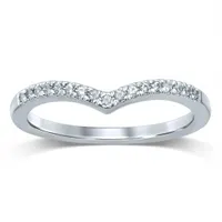 10K White Gold 0.10CTW Diamond Chevron Band