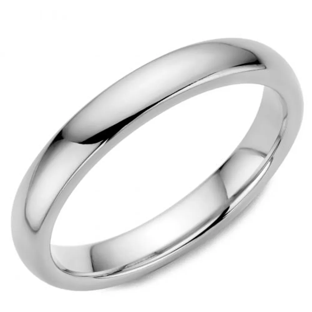 Sterling Silver 3mm Plain Dome Wedding Band