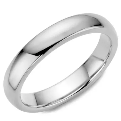 Sterling Silver 4mm Plain Dome Wedding Band