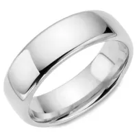 Sterling Silver 7mm Plain Dome Wedding Band