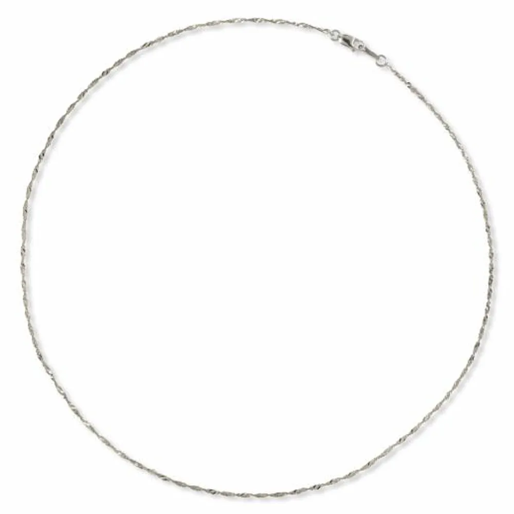 10K White Gold 20" 1.45mm Singapore Chain