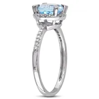 Julianna B 10K White Gold Sky Blue Topaz & 0.05CTW Diamond Fashion Ring