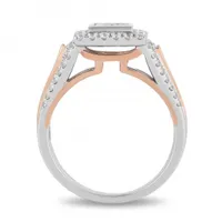 Enchanted Disney 14K White & Rose Gold Mulan 0.95CTW Bridal Ring